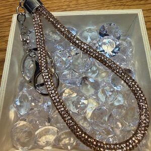 Sparkling Champagne Keychain Wristlet with Crystals